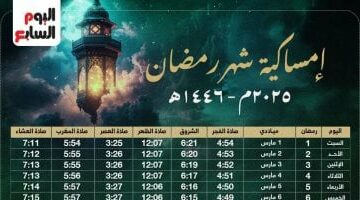 استعد لرمضان 2025: إمساكية شهر الصوم تبدأ يوم السبت 1 مارس – خطة لاستقبال الشهر الفضيل بأفضل طريقة