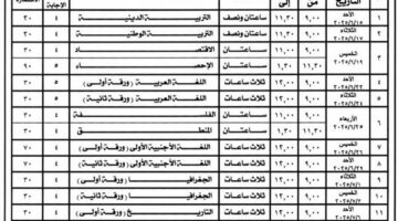 وزارة التعليم تعلن مواعيد امتحانات الثانوية العامة لطلاب نظام المكفوفين القديم