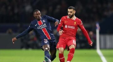 ليفربول يخسر الشوط الأول أمام باريس سان جيرامن في دوري أبطال أوروبا.