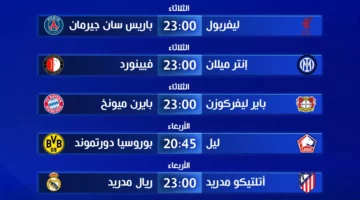 مواعيد مباريات إياب دور الـ16 في دوري أبطال أوروبا وقنوات البث المباشر