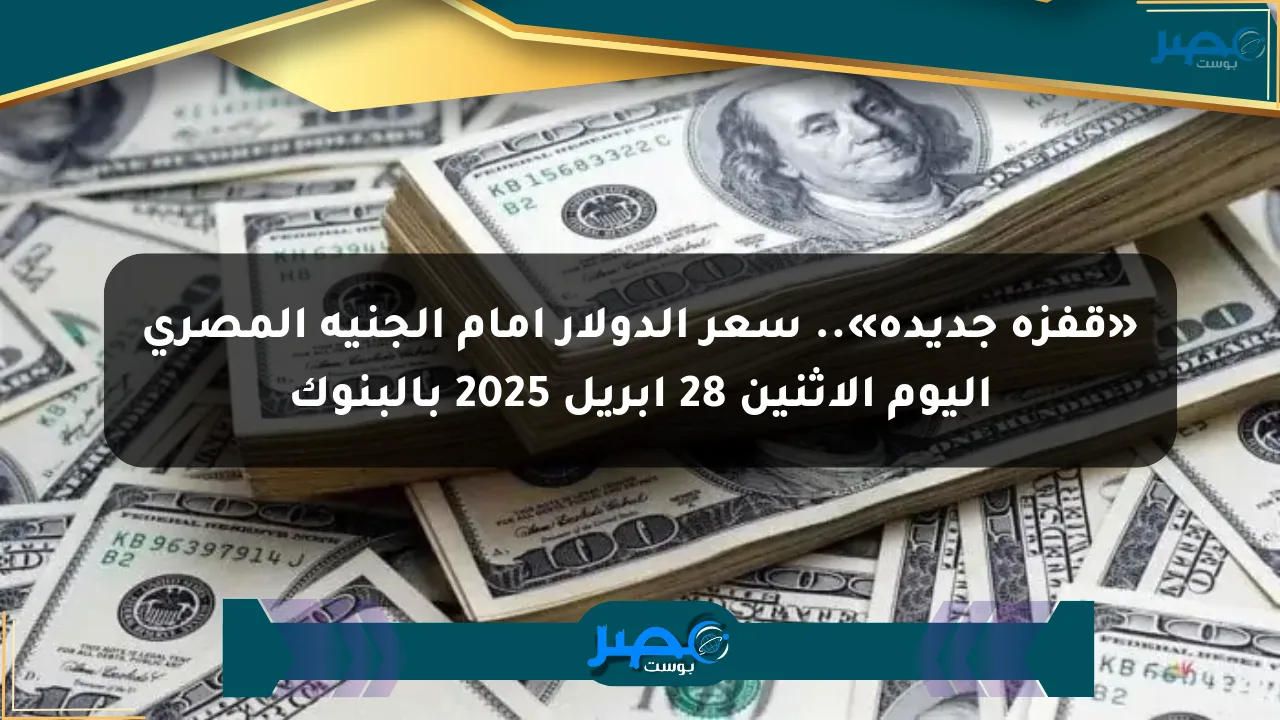 نيوز برو : «قفزة جديدة».. سعر الدولار أمام الجنيه المصري اليوم الاثنين 28 أبريل 2025 بالبنوك