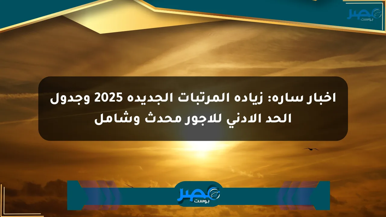 نيوز برو : أخبار سارة: زيادة المرتبات الجديدة 2025 وجدول الحد الأدنى للأجور محدث وشامل